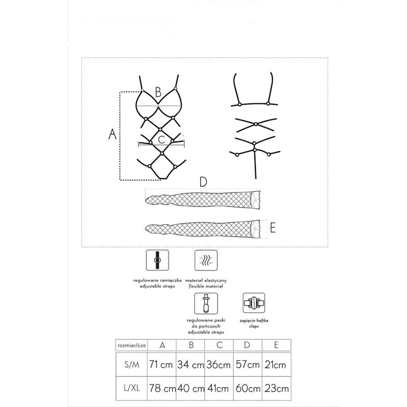 LIVCO CORSETTI FASHION -  THIARA LC 20213 SET BODY + MEDIAS ROJA S/M